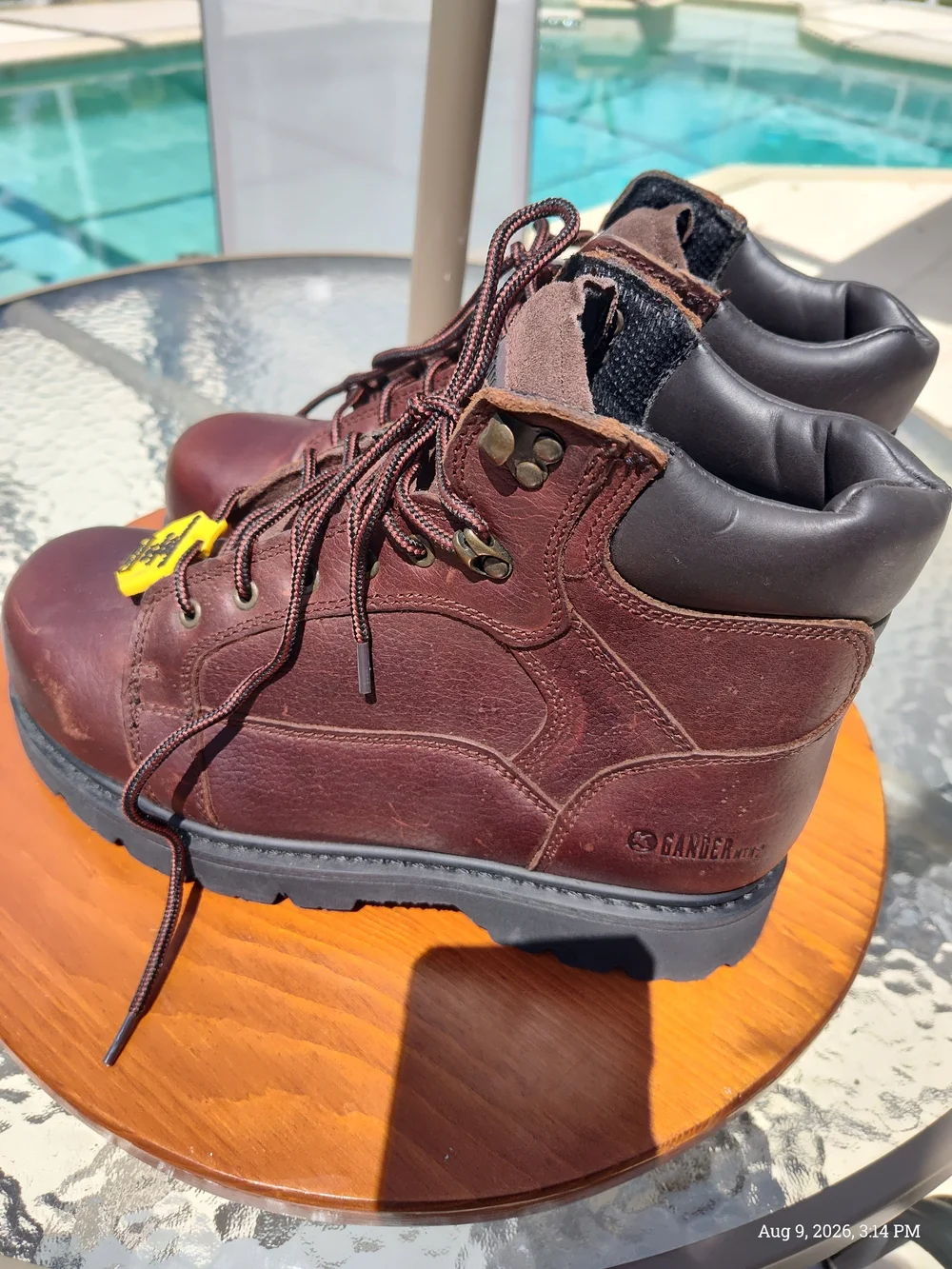 Gander Mountain Brown Leather Composite-Toe Men's Work Boots Sz 10W NWT